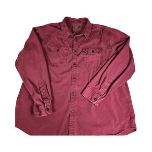 Eddie Bauer‎ Relaxed Fit Long Sleeve Button Up Shirt Burgundy XXL